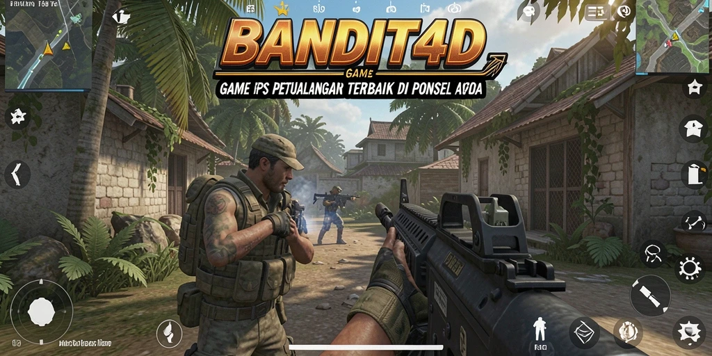 Tampilan gameplay yang mendebarkan dari BANDIT4D dengan aksi tembak-menembak.