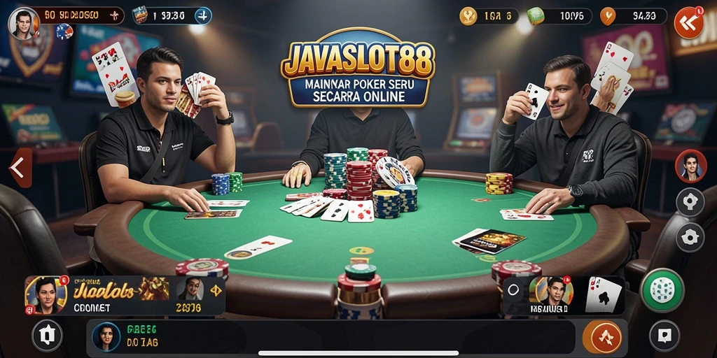 Tampilan gameplay Poker yang menarik di JAVASLOT88.