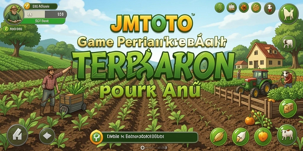 Gameplay JMTOTO menampilkan aktivitas bertani yang seru dan interaktif.