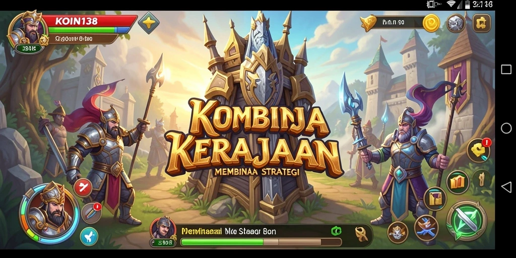 Tangkapan layar gameplay KOIN138 menunjukkan pengalaman membangun kerajaan yang seru.