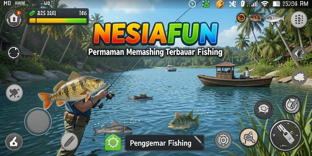 Tampilan gameplay memancing yang mendebarkan dan menawan dari NESIAFUN.