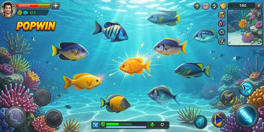 Screenshot gameplay Tembak Ikan POPWIN yang menarik.