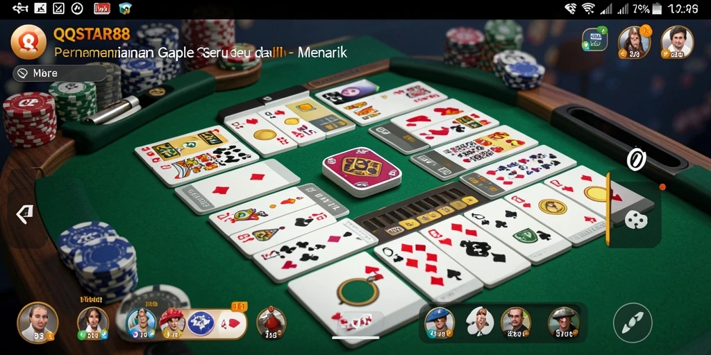 Tampilan gameplay seru dari QQSTAR88 dalam permainan Gaple.