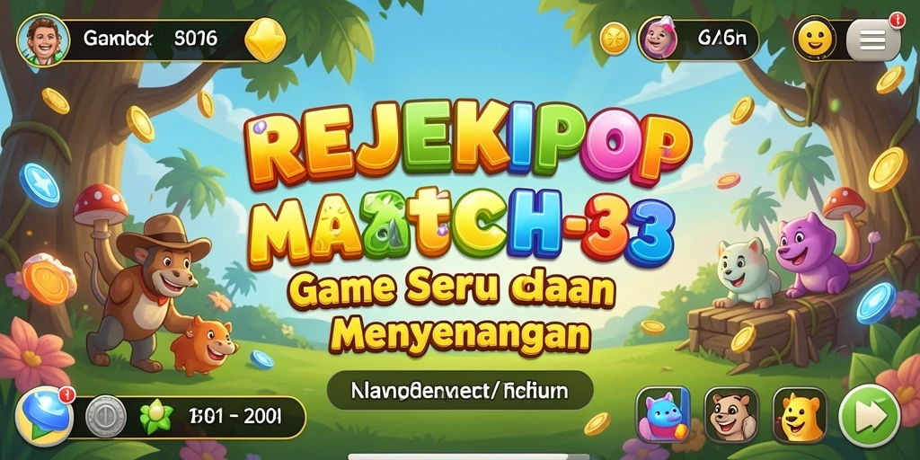 Tampilan seru gameplay Match-3 dalam REJEKIPOP.